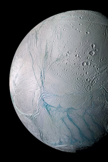 White with blue veins planet.